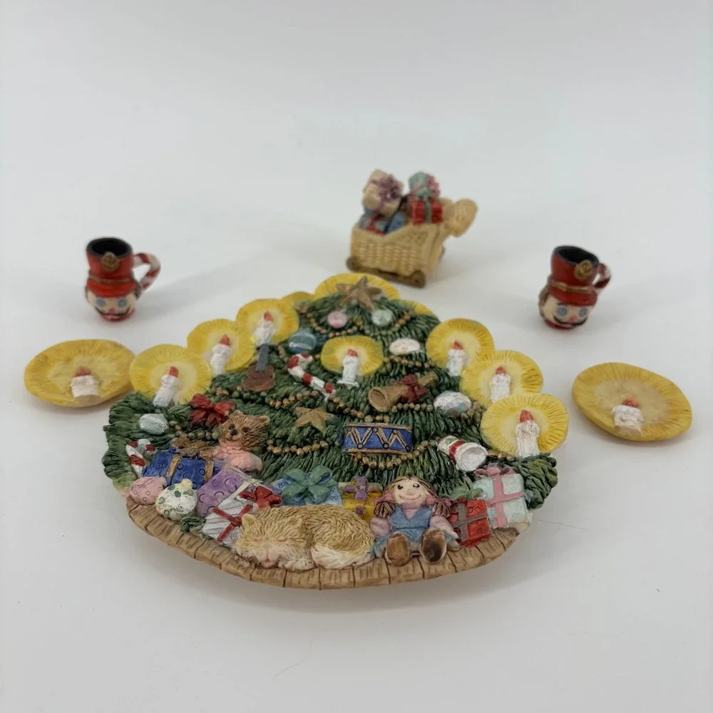 Vintage Popular‎ Imports Christmas Tree Figurine Multicolor Resin 1997 Nostalgic